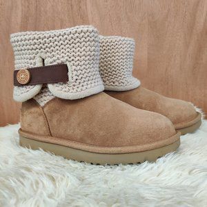 UGG Shaina Suede Knit Strap Boots